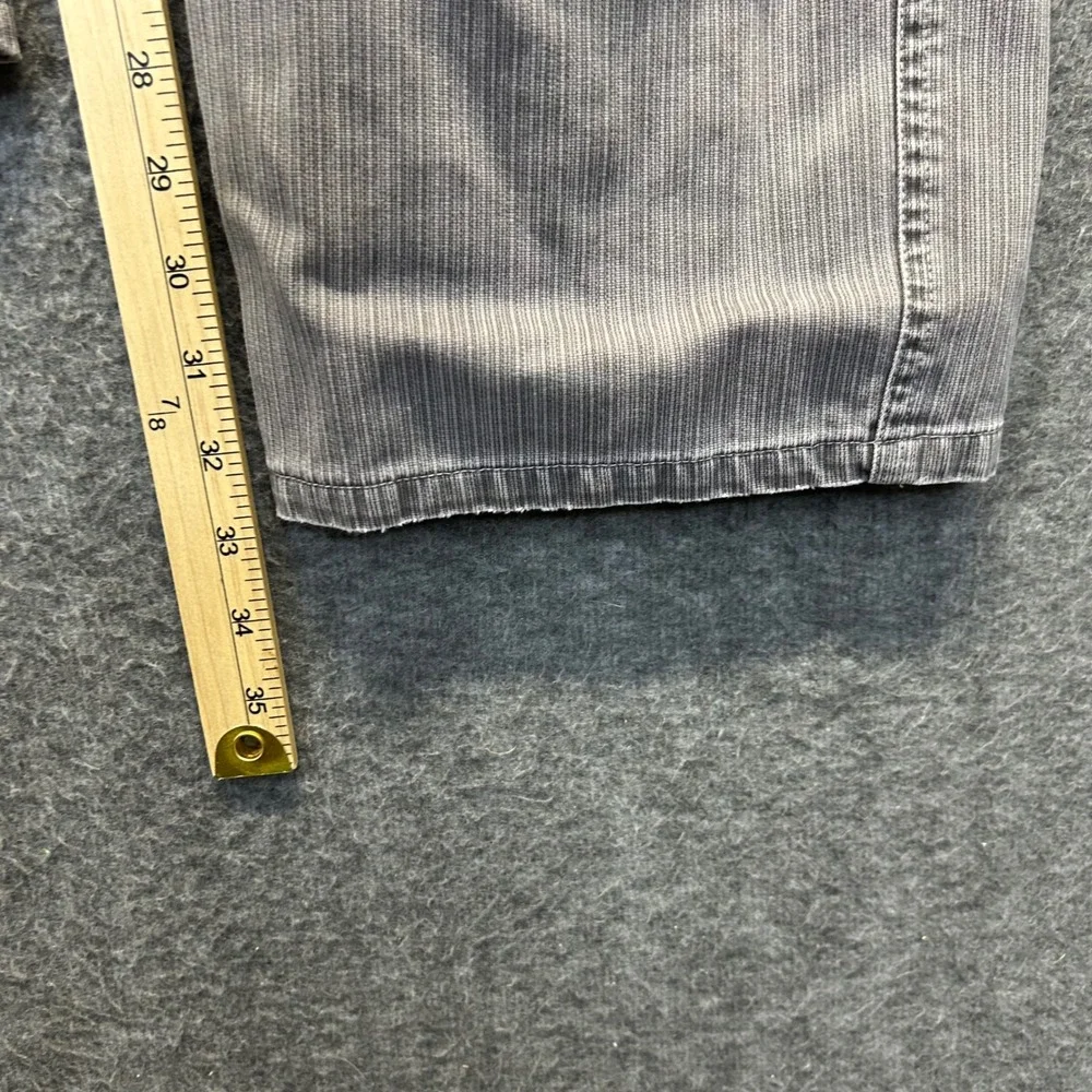 Kuhl Rydr Mens Grey Pinstripe Cotton Utility Pants 32x34 Distressed Articulated